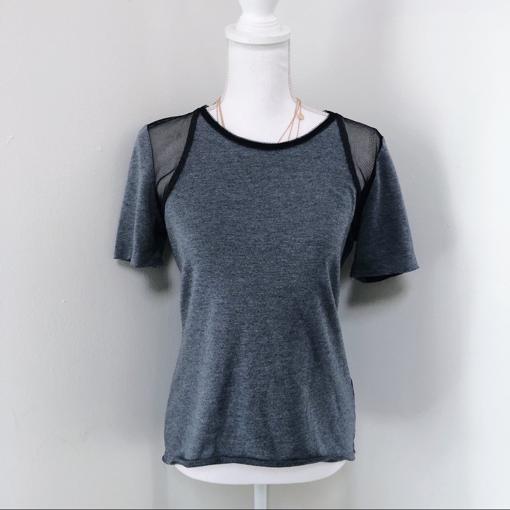 Elie Tahari Sport Mesh Cutout Top S